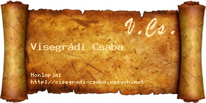 Visegrádi Csaba névjegykártya